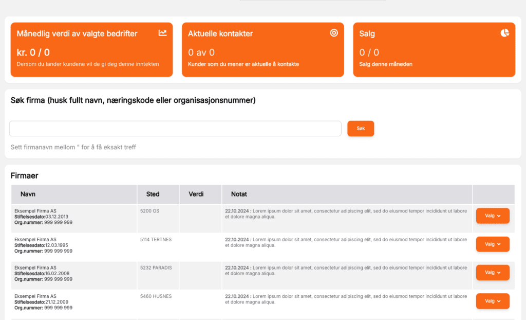 Finn Kunder - en nettløsning laget med Laravel